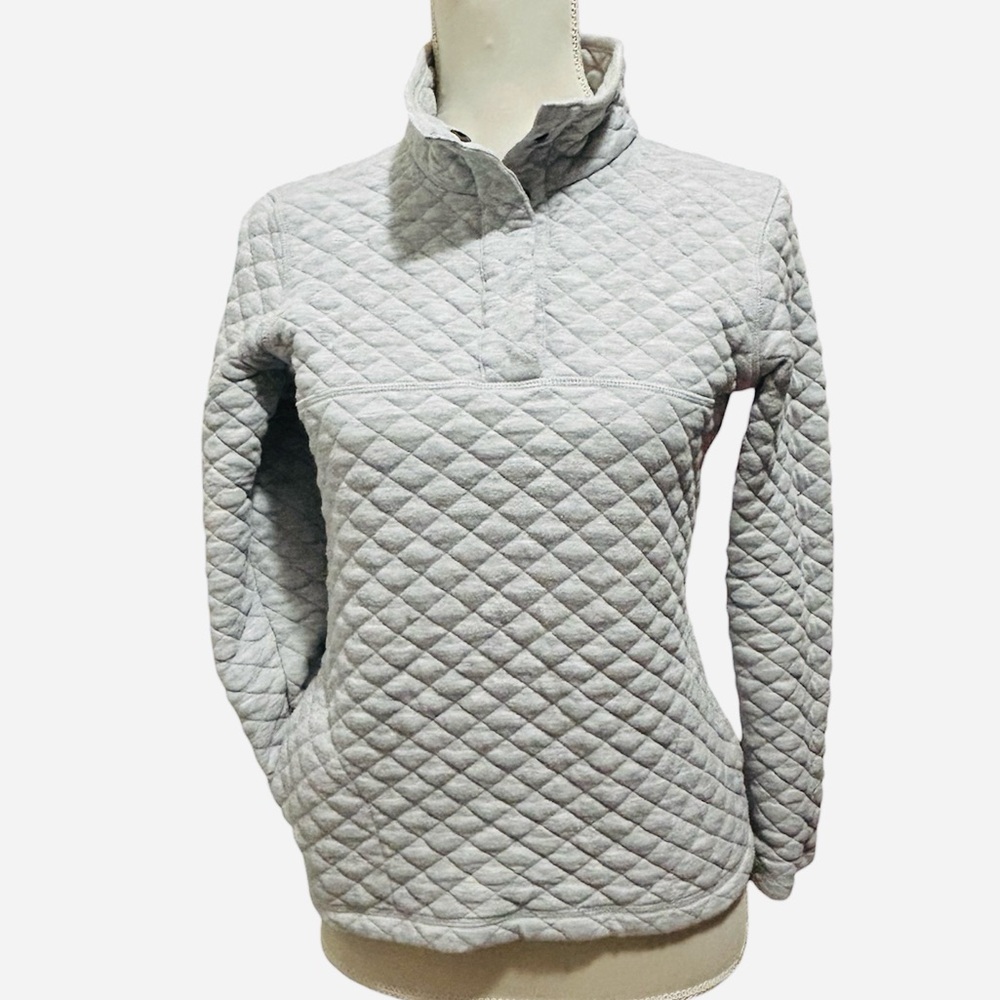 Avalanche Larch Quilted 1/4 Snap Pullover Light Gray